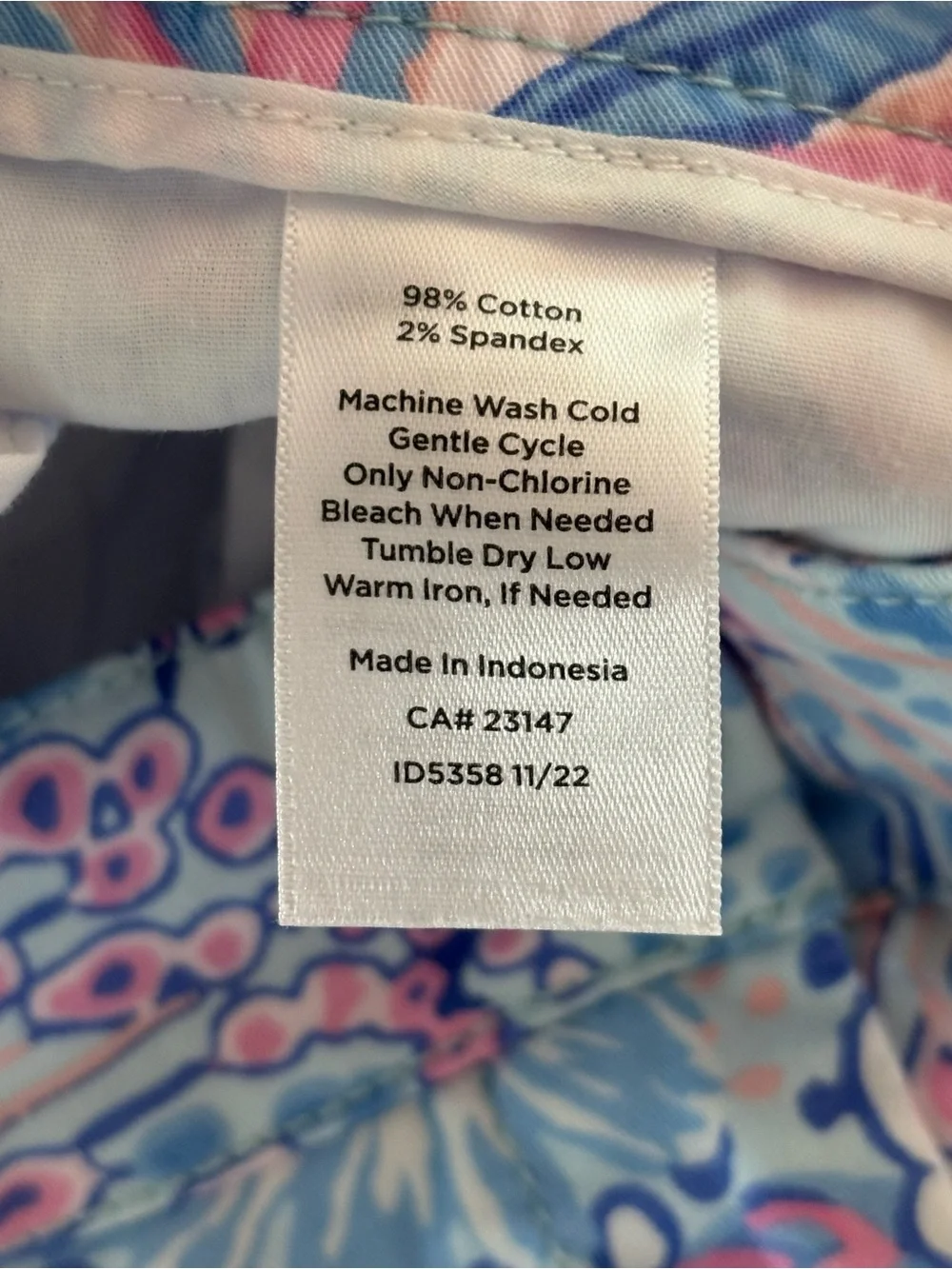 Talbots Abstract Print Chino Shorts Size 10 Tropical Vacation Preppy Coastal